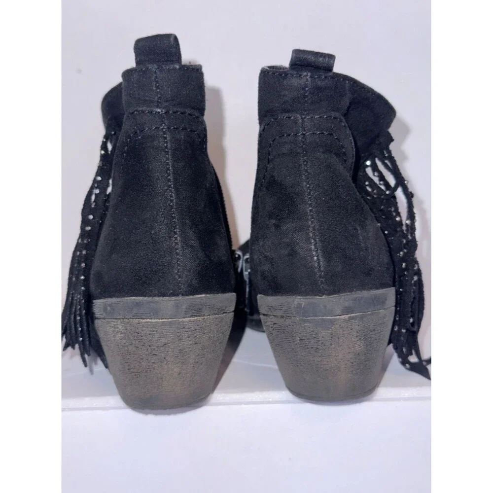 wonder nation size 1 Black Suede Fringe Ankle Booties